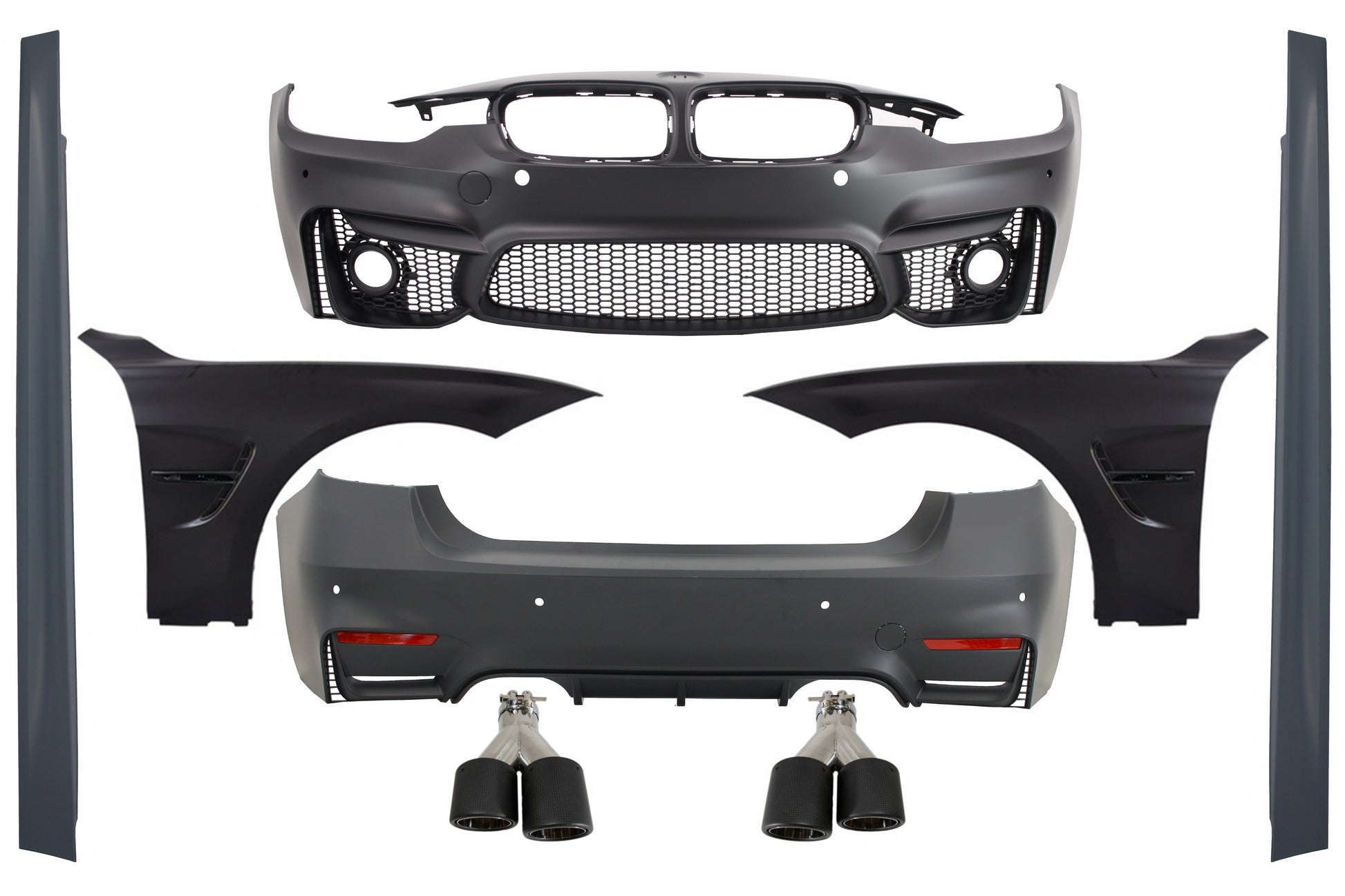 Body Kit für BMW F30 11-19 Stoßstange Auspuffspitzen Carbon EVO II M3 CS Design CarPartsTuning