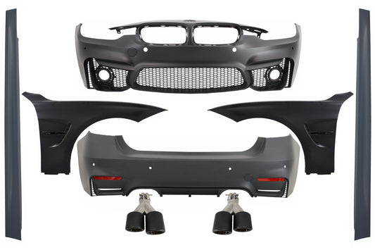 Body Kit für BMW F30 11-19 Stoßstange Auspuffspitzen Carbon EVO II M3 CS Design CarPartsTuning