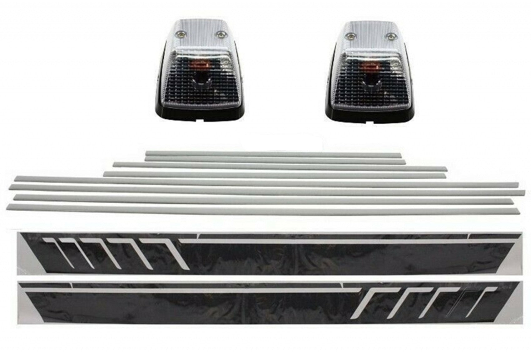 Add On Türleisten Seitenaufkleber Schwarz Lichter drehen für MERCEDES W463 89-15 CarPartsTuning