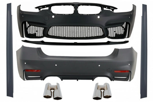 Body Kit für BMW F30 11-19 Stoßstange Auspuffspitzen Chrome EVO II M3 CS Style CarPartsTuning
