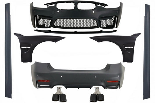 Body Kit für BMW F30 11-19 Stoßstange Auspuffspitzen Carbon EVO II M3 CS Style CarPartsTuning