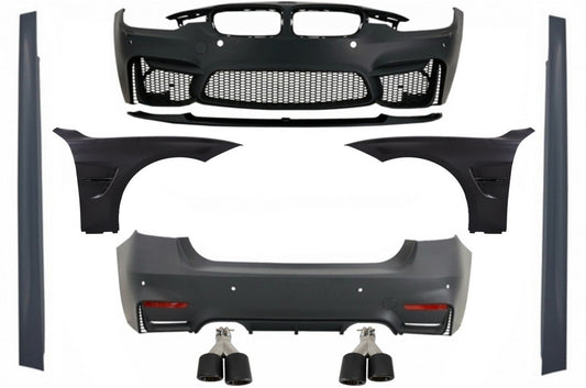 Body Kit für BMW F30 11-19 Stoßstange Auspuffspitzen Carbon EVO II M3 CS Style CarPartsTuning