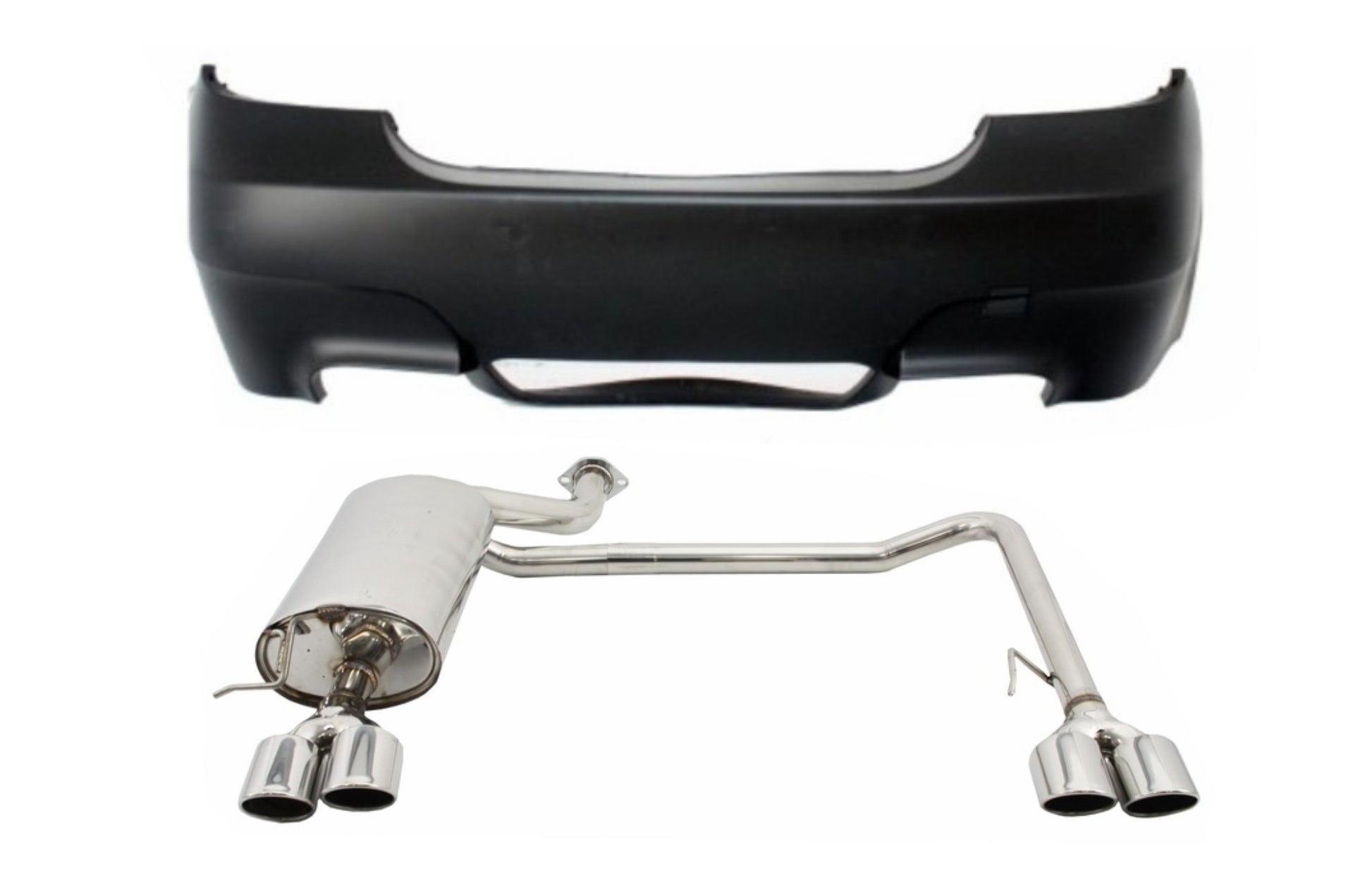 Heckstoßstange für BMW 5er E60 03-10 Auspuffanlage Twin Double Quad M5 Look CarPartsTuning