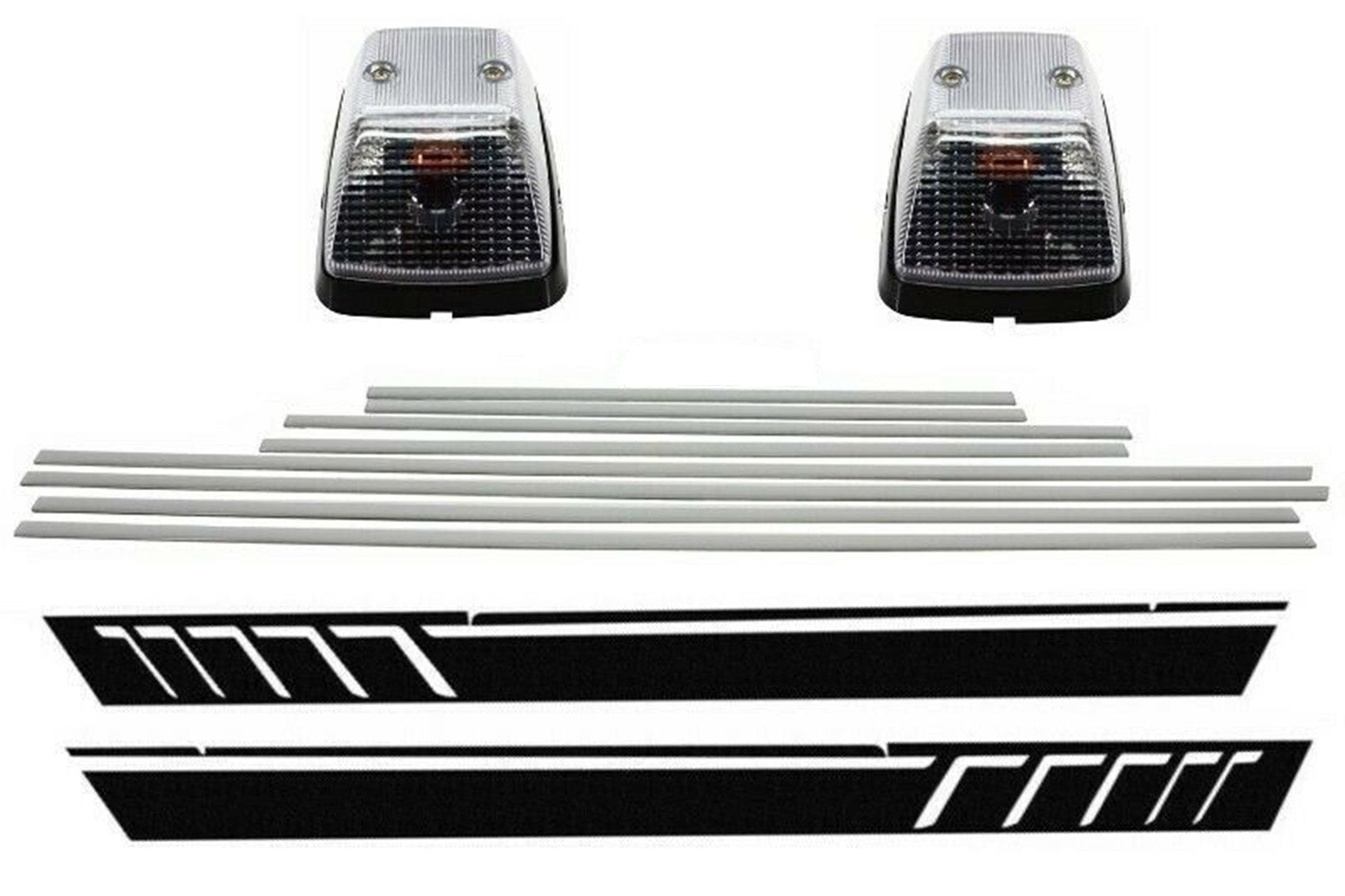 Streifen Aluminium Aufkleber Schwarz Lichter drehen für Mercedes G W463 89-15 CarPartsTuning