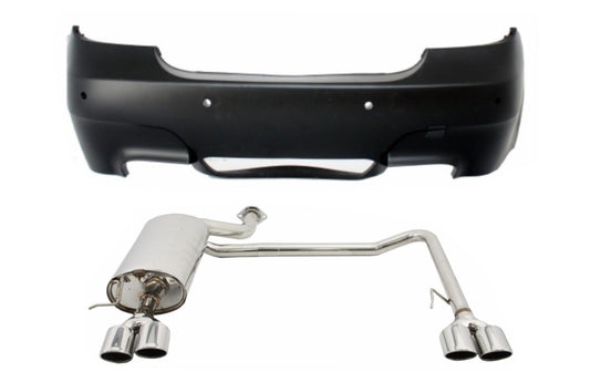 Stoßstange für BMW 5er E60 03-07 Auspuffanlage Twin Double Quad M5 Look mit PDC CarPartsTuning