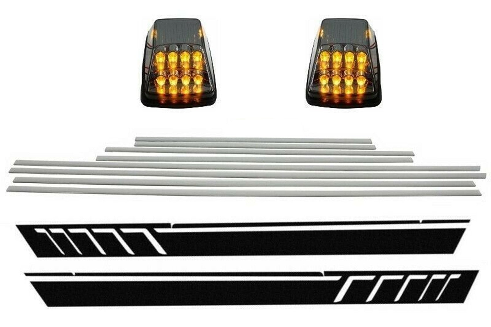 Streifen Seite Aufkleber Schwarz Lichter drehen LED für Mercedes G W463 89-15 CarPartsTuning