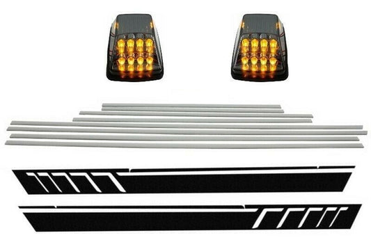 Streifen Seite Aufkleber Schwarz Lichter drehen LED für Mercedes G W463 89-15 CarPartsTuning