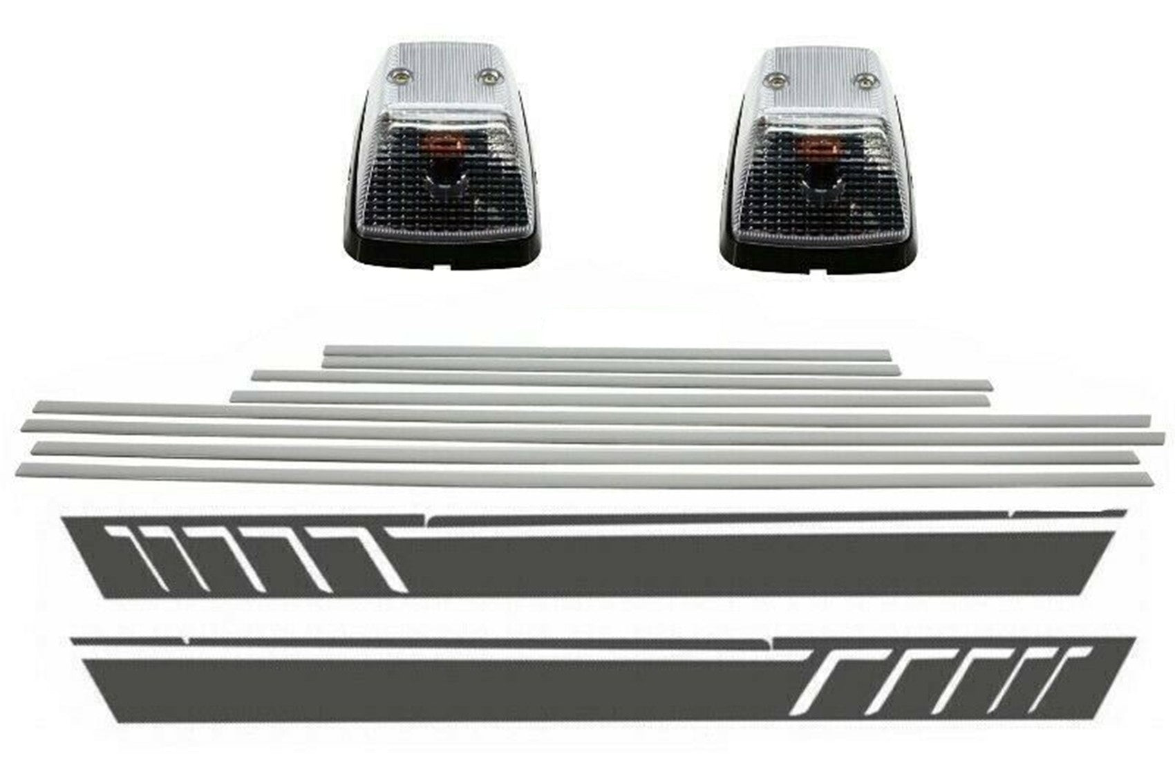 Streifen Seite Aufkleber Dunkelgrau Lichter drehen für Mercedes G W463 1989-2015 CarPartsTuning