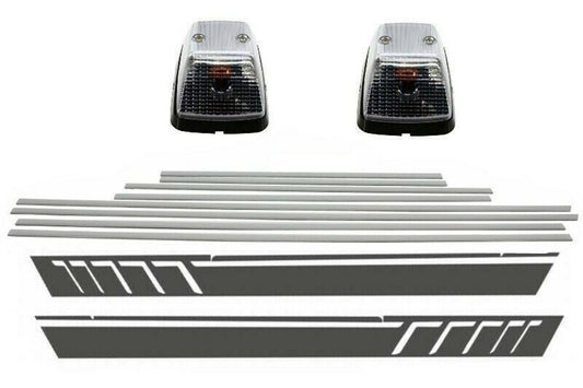 Streifen Seite Aufkleber Dunkelgrau Lichter drehen für Mercedes G W463 1989-2015 CarPartsTuning