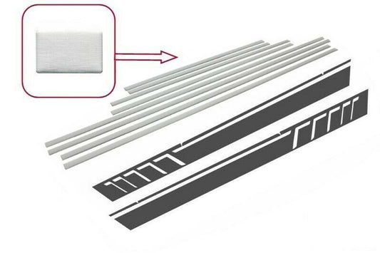 Add On Tür Streifen Aluminium Seite Aufkleber Dunkelgrau für Mercedes W463 89-15 CarPartsTuning