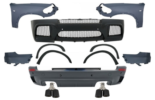 Bodykit für BMW X5 E70 07-13 M Look Kotflügel Zwilling Auspuff Tipps Kohlenstoff CarPartsTuning
