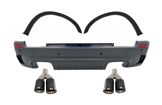 Stoßstange für BMW X5 E70 07-13 M Look Kotflügel Auspuff Tipps Kohlenstoff Matt CarPartsTuning