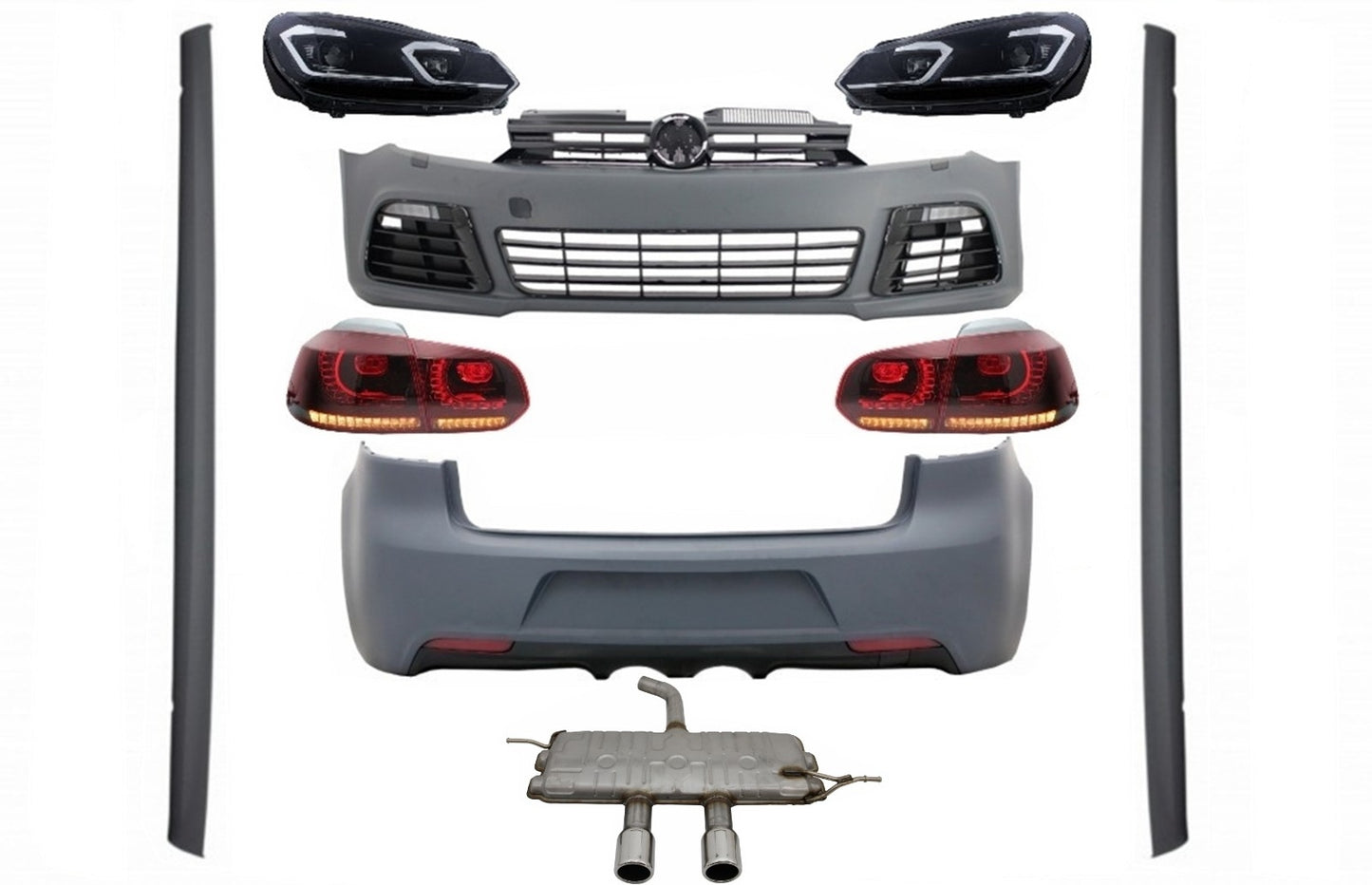 Body Kit für VW Golf VI 6 MK6 08-13 R20 Look Scheinwerfer Rücklichter Dynamic CarPartsTuning