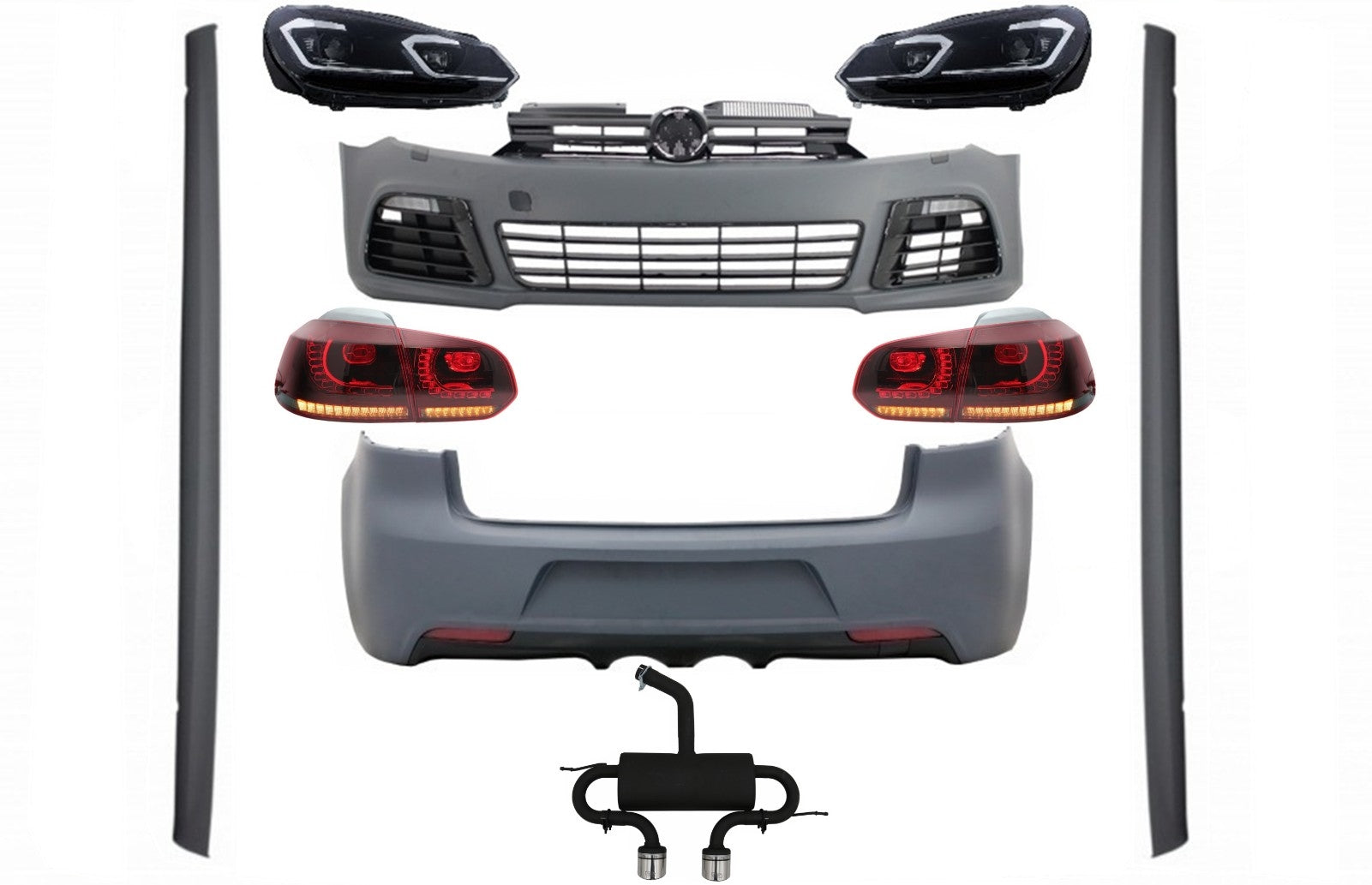 Body Kit für VW Golf VI 6 MK6 08-13 R20 Look Scheinwerfer Rücklichter Dynamic CarPartsTuning