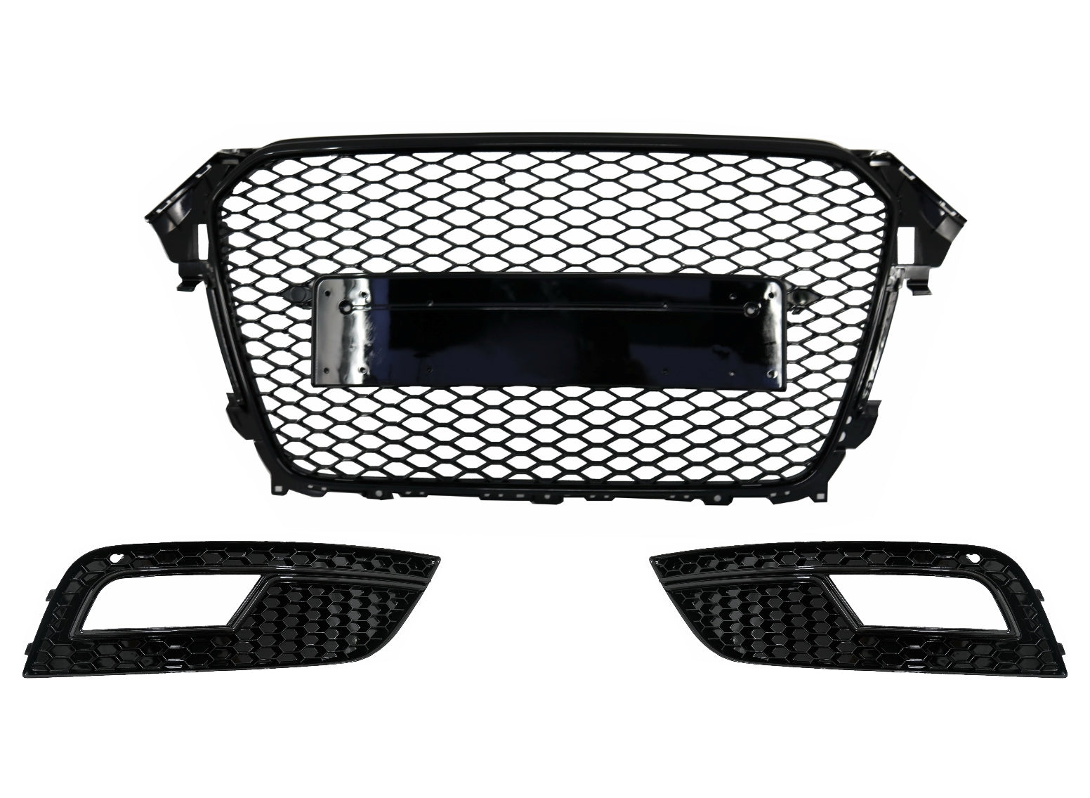 Gitter für AUDI A4 B8 Facelift 12-15 RS Look Glänzend schwarz PDC Nebelscheinwerfer Abdeckungen CarPartsTuning
