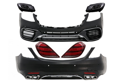 Bodykit für Mercedes S W222 Facelift 13-06.17 S63 Look Scheinwerfer Voll LED CarPartsTuning