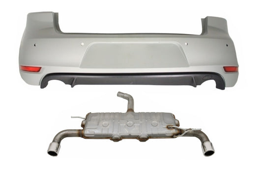 Heckstoßstange für VW Golf 6 VI 08-12 Komplette Auspuffanlage GTI Design CarPartsTuning