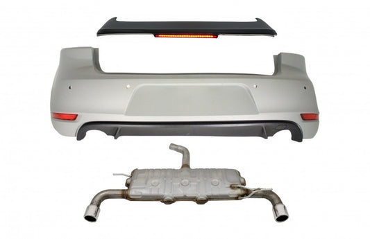 Heckstoßstange für VW Golf 6 VI 08-12 Dachspoiler Bremslicht Auspuff GTI Design CarPartsTuning