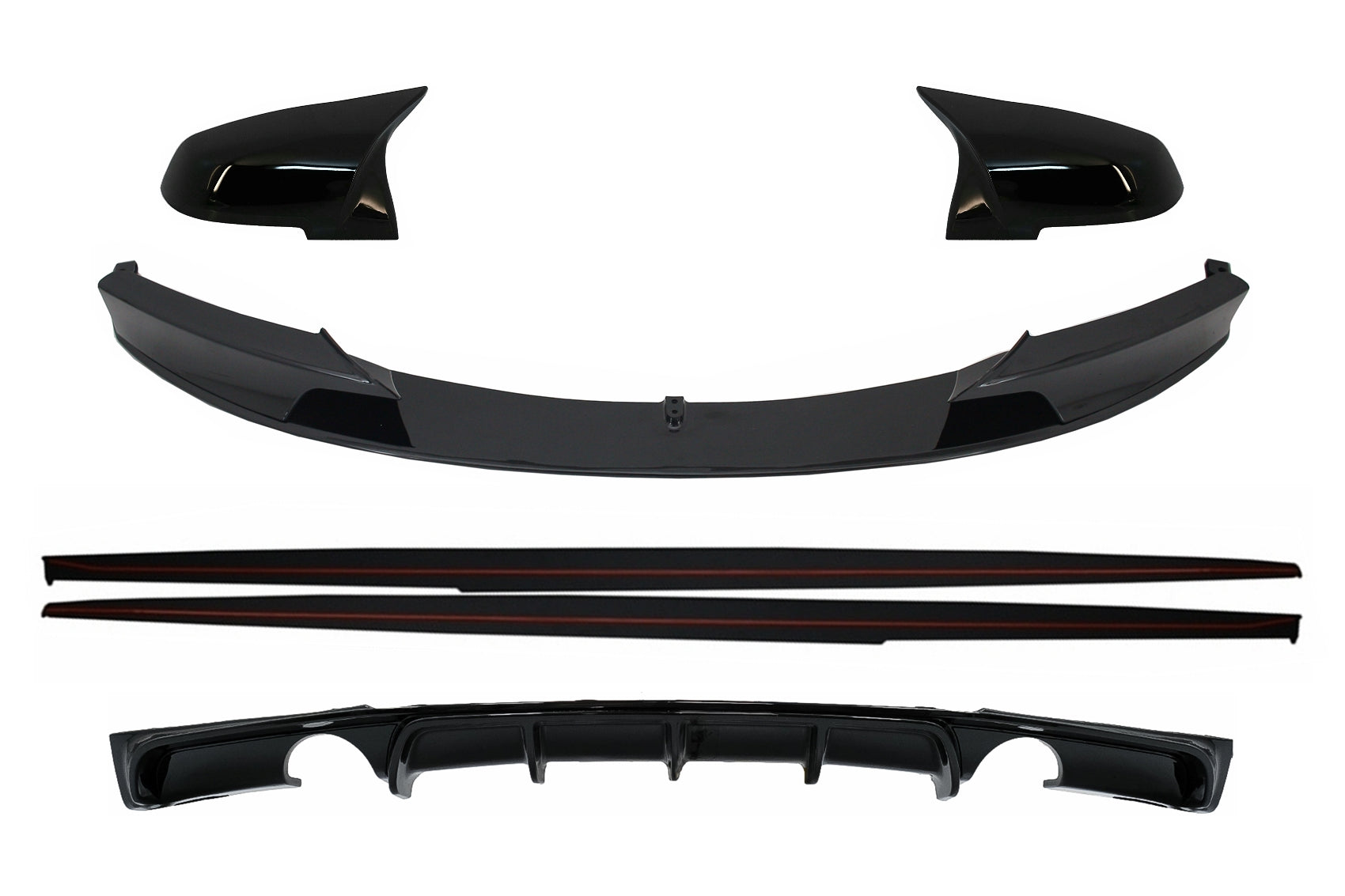 Kit Exterieur für BMW 3er F30 F31 2011-2019 M Performance Look Glänzend schwarz CarPartsTuning
