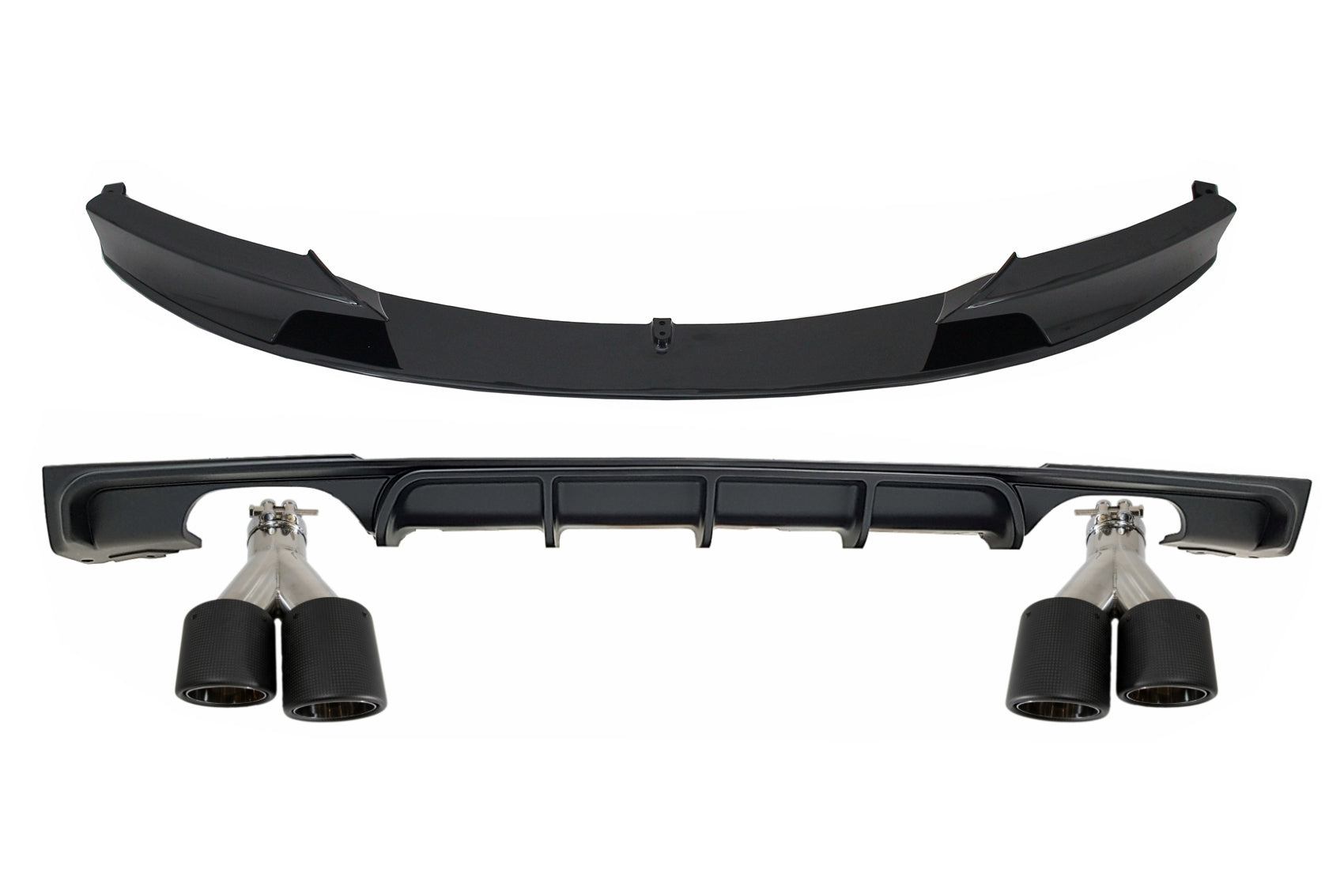 Spoiler für BMW F30 F31 11+ M Look Diffusor Single Doppelt Auslauf Auspuff Tipps CarPartsTuning