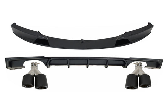 Spoiler für BMW F30 F31 11+ M Look Diffusor Single Doppelt Auslauf Auspuff Tipps CarPartsTuning