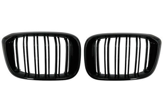 Gitter für BMW X3 G01 11.2017+ X4 G02 02.2018+ Doppelstreifen M Look Glänzend schwarz Carpartstuning Austria