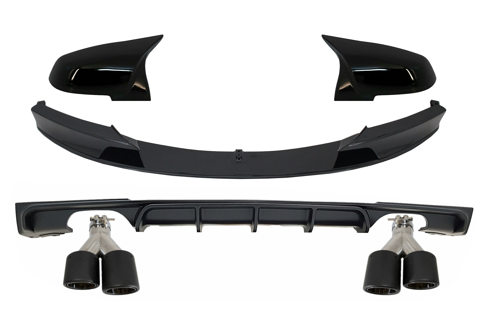 Bodykit für BMW 3 F30 F31 2011+ Limo Touring M-Performance Look Glänzend schwarz CarPartsTuning