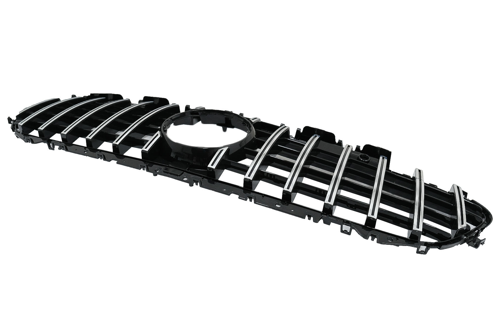 Gitter für Mercedes CLS C257 2018+ Panamericana GTR Look Schwarz Chrom PDC Kamera CarPartsTuning