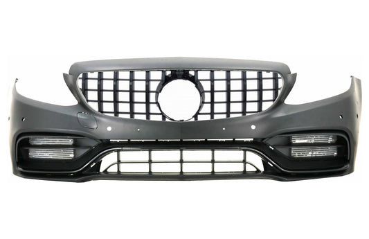 Frontstoßstange für Mercedes C W205 S205 A205 C205 14-18 C63 Look Gitter Schwarz CarPartsTuning