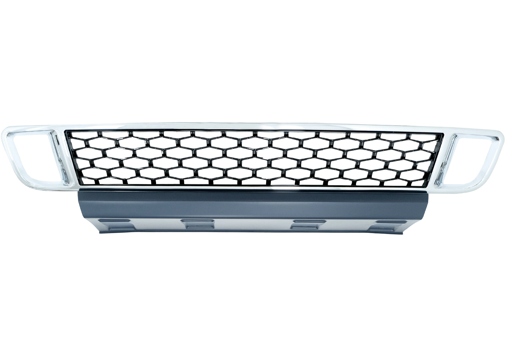 Frontstoßstange Unterer Kühlergrill Passend Für Land Range Rover Vogue III L322 (2010-2012) Autobiography Design Chrom & Schwarz KITT