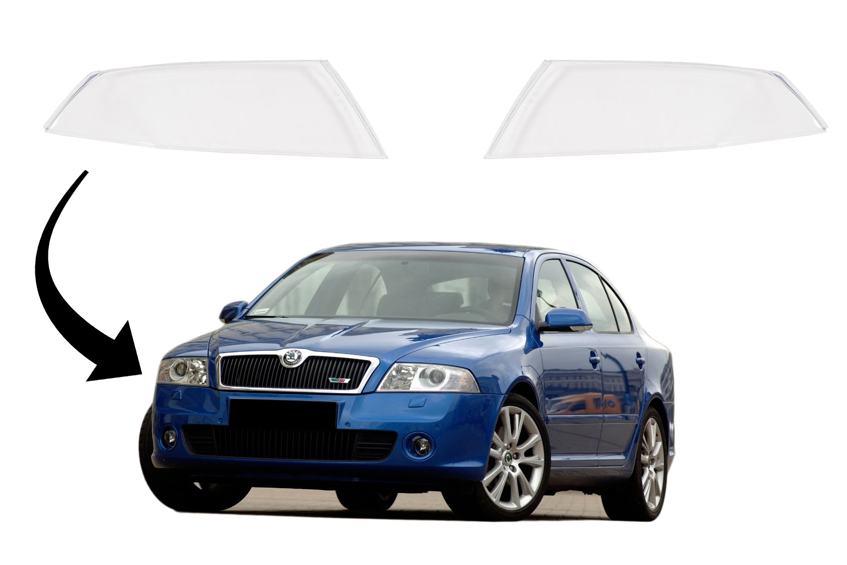 Scheinwerfer Brillengläser für BMW 5er E60 / E61 Nicht-LCI 2003-03.2007 CarPartsTuning