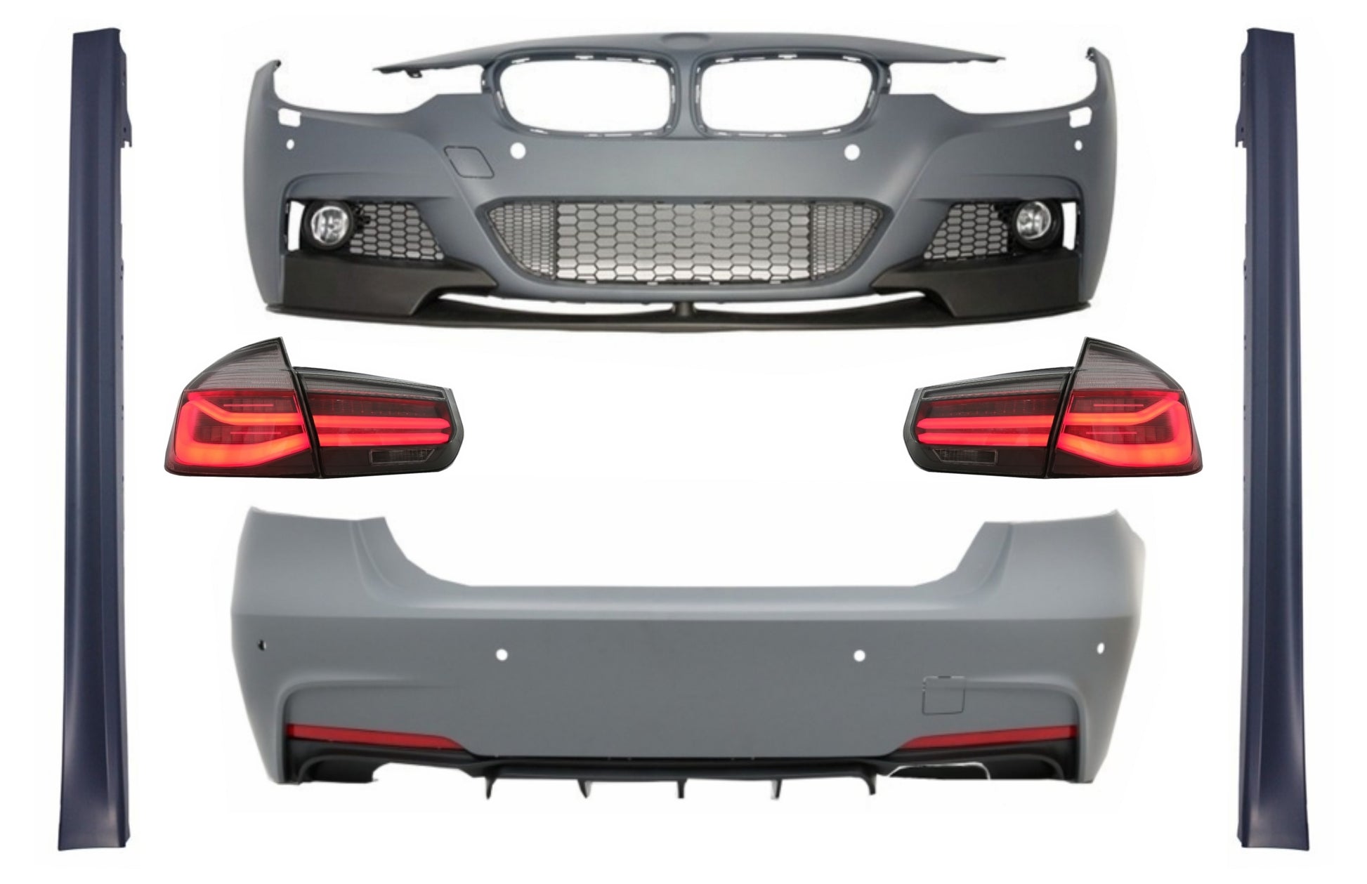 Body Kit für BMW 3er F30 11-19 Stoßstange Diffusor LED Rücklichter M Look CarPartsTuning