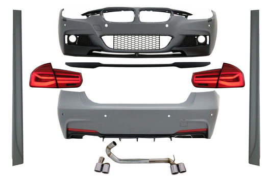 Kit für BMW 3 F30 11-19 M-Perform Look Kofferraumspoiler LED Rückleuchten Red CarPartsTuning