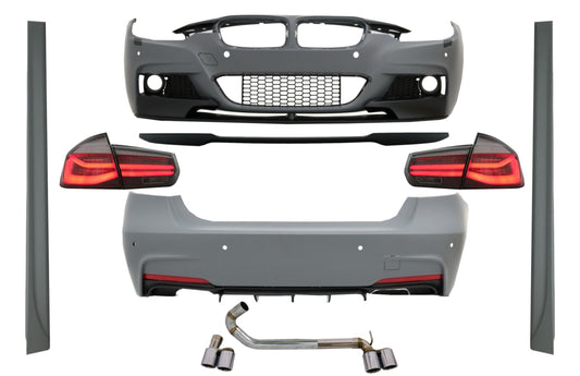 Kit für BMW F30 11-19 M-Perform Look Spoiler LED Rücklichter Dynamisch Rot Rauch CarPartsTuning