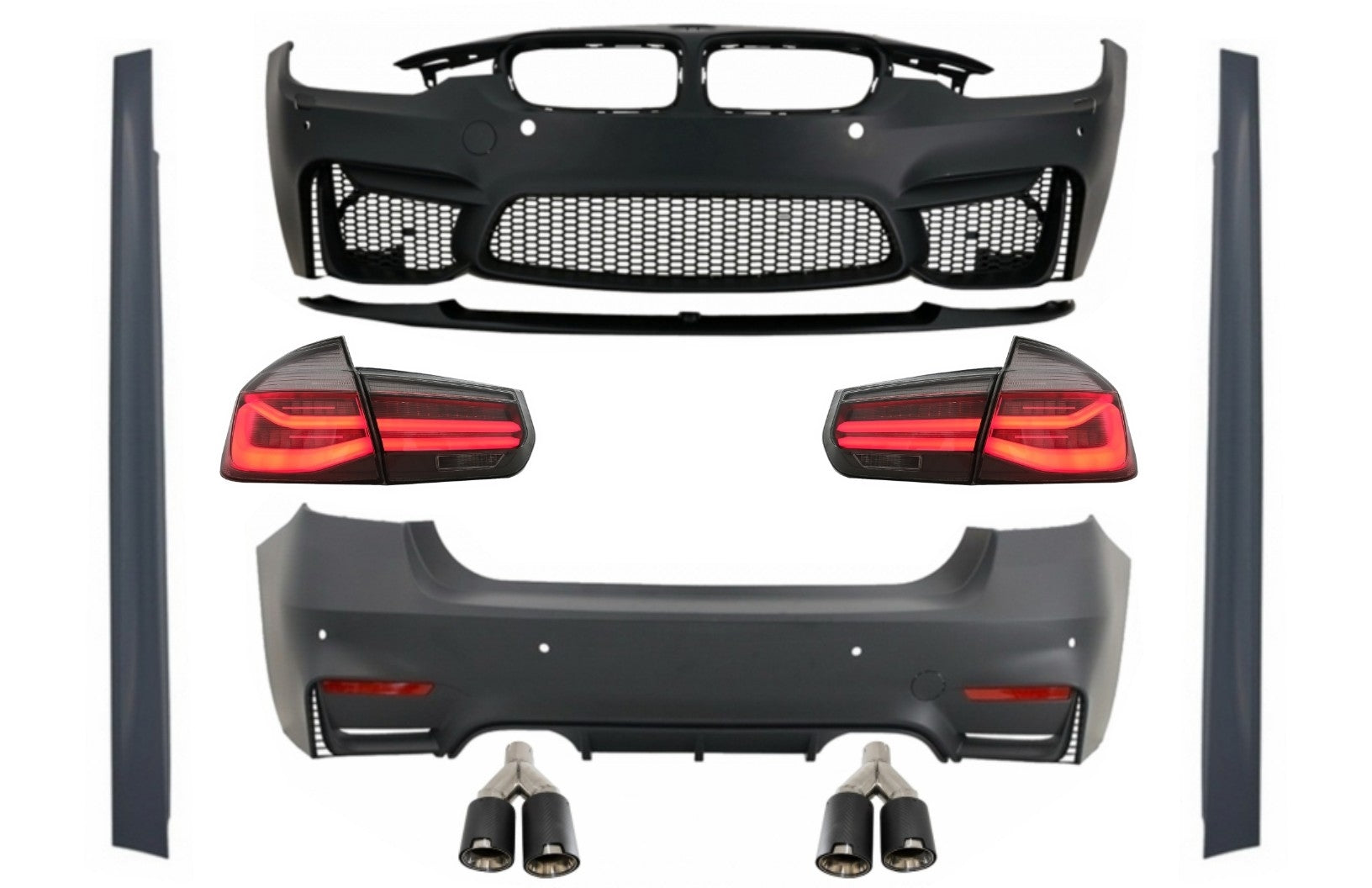 BodyKit für BMW F30 11-19 Rücklichter LED EVO II M3 CS Look Doppel Schalldämpfer CarPartsTuning