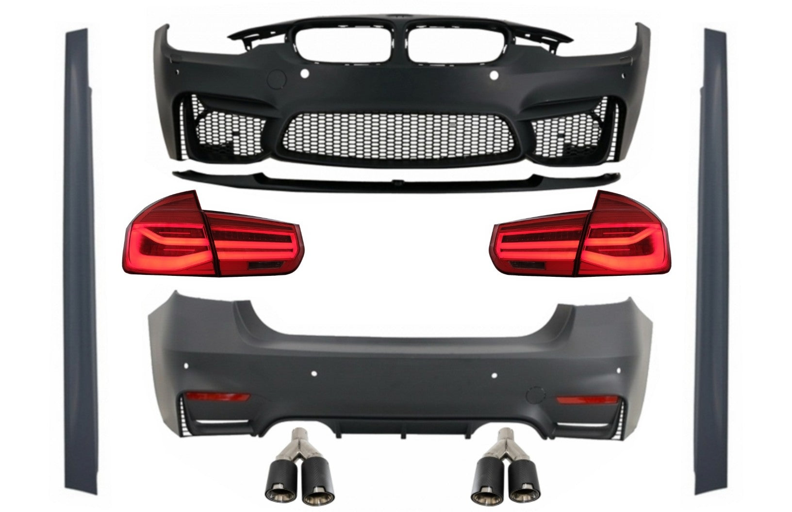 BodyKit für BMW F30 11-19 Rücklichter LED EVO II M3 CS Look Doppel Schalldämpfer CarPartsTuning