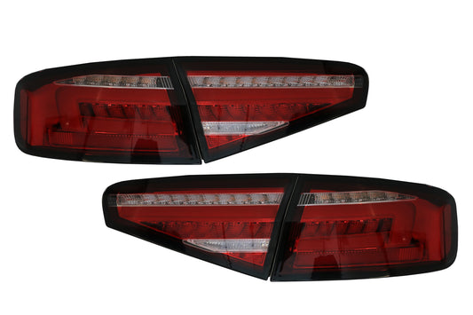 LED-Rücklichter für AUDI A4 B8 12-15 Limousine Rot Weiß Sequentielles Einschaltlicht CarPartsTuning