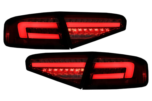 LED-Rücklichter für AUDI A4 B8 12-15 Limousine Rot Weiß Sequentielles Einschaltlicht CarPartsTuning