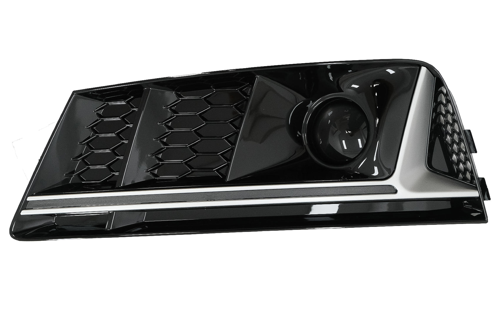 Stoßstangenuntergitter ACC Abdeckungen für Audi A4 B9 2016-2018 RS4 Look Silber CarPartsTuning