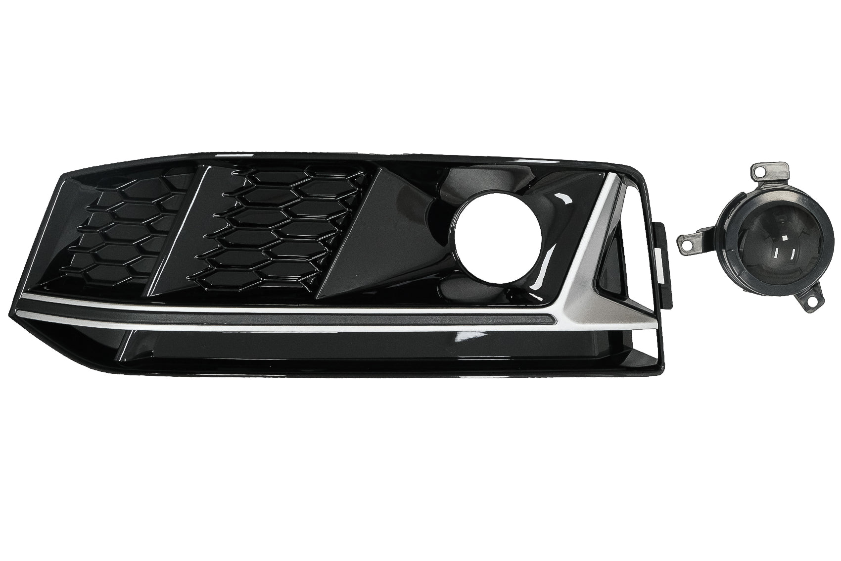 Niedriger Gitter ACC Abdeckungen für Audi A4 B9 S-Line 16-18 RS4 Look Silber CarPartsTuning