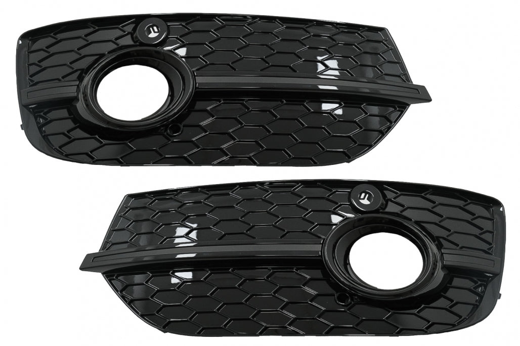 Nebelscheinwerfer abdeckungen Seitengitter für Audi Q3 8U 11-14 RS Look Schwarz CarPartsTuning