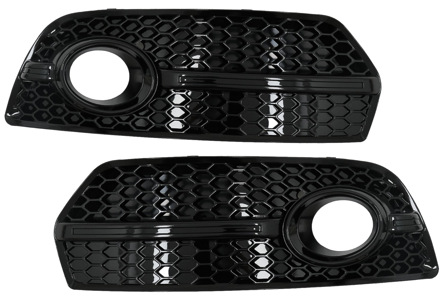 Nebelscheinwerferabdeckungen Seitengitter für Audi Q5 SUV 8R 08-11 RS Design Schwarz CarPartsTuning