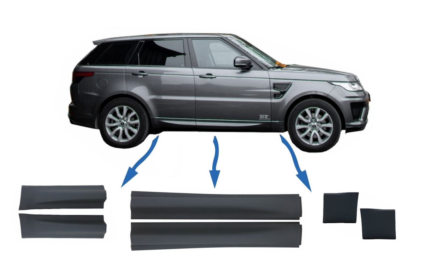 Kit-Paket Vordere/Hintere Untere Türleisten Und Vorderer Unterer Kotflügel Passend Für Land Rover Range Rover Sport L494 (2013) KITT