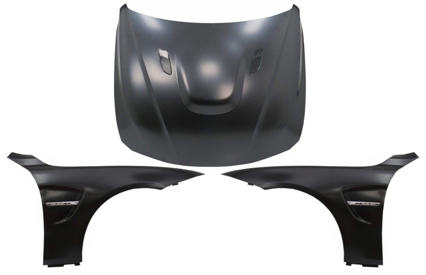 Motorhaube für BMW 4 F32 F33 F36 13-17 M4 GTS Look Front-Kotflügel Schwarz Chrom CarPartsTuning