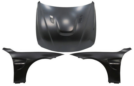 Motorhaube für BMW 4 F32 F33 F36 13-17 M4 GTS Look Front-Kotflügel Schwarz Chrom CarPartsTuning