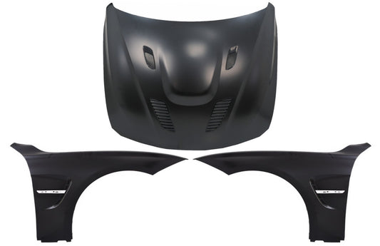 Motorhaube für BMW 3 F30 F31 11-19 M3 GTS Look Vordere Kotflügel Schwarz Chrom CarPartsTuning