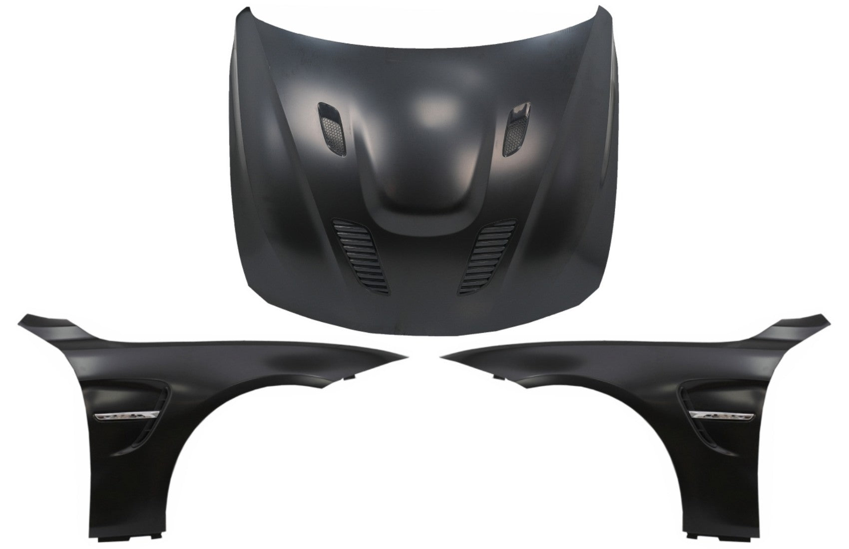 Motorhaube für BMW 4 F32 F33 F36 2011-2019 M4 GTS Look Kotflügel Schwarz Chrom CarPartsTuning