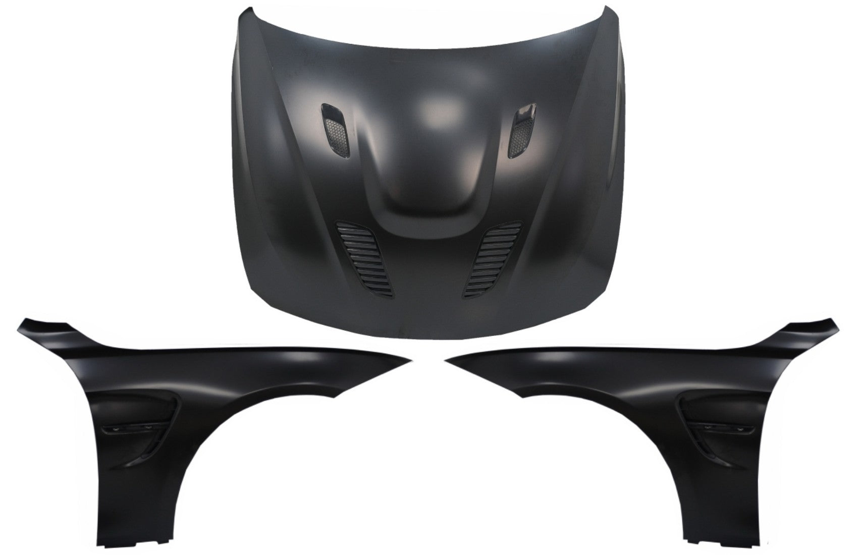 Motorhaube Motorhaube Mit Vorderen Kotflügeln Schwarz Passend Für BMW 4er F32 F33 F36 (2011-2019) M4 GTs Look KITT
