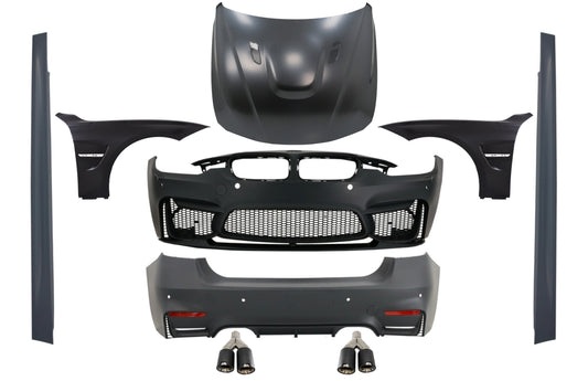 Bodykit für BMW F30 11-19 EVO II M3 Look Kotflügel Motorhaube Tipps Kohlenstoff CarPartsTuning