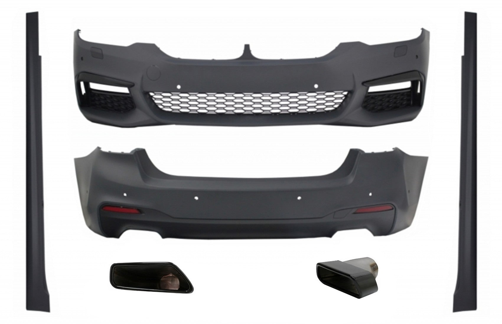 BodyKit für BMW 5er G30 17+ Stoßstange Auspuffspitzen M-Tech Look ohne Distronic CarPartsTuning